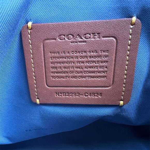 COACH Lori Shoulder Bag Pebbled Leather C4824 Gunmetal/Washed Chambray Blue NWT - Picture 10 of 10